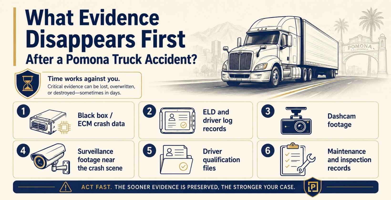 what evidence disappears first after a pomona truck accident