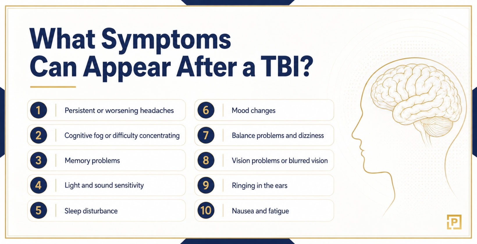 what symptoms can appear after a tbi