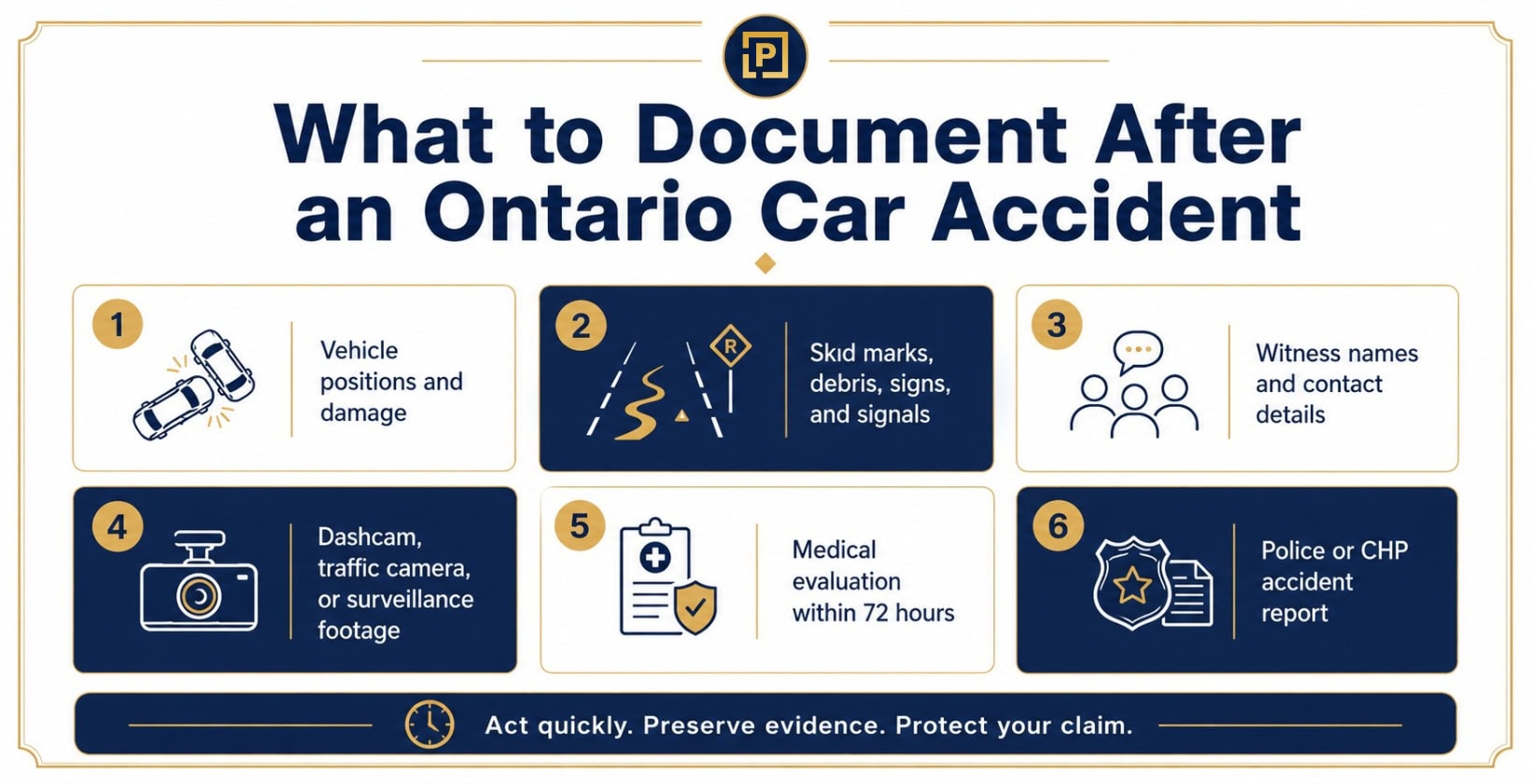 what to document after a car accident in ontario california