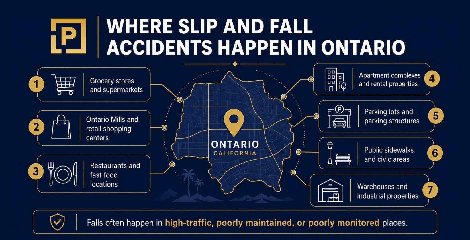 where slip and fall accidents. happen in ontario california