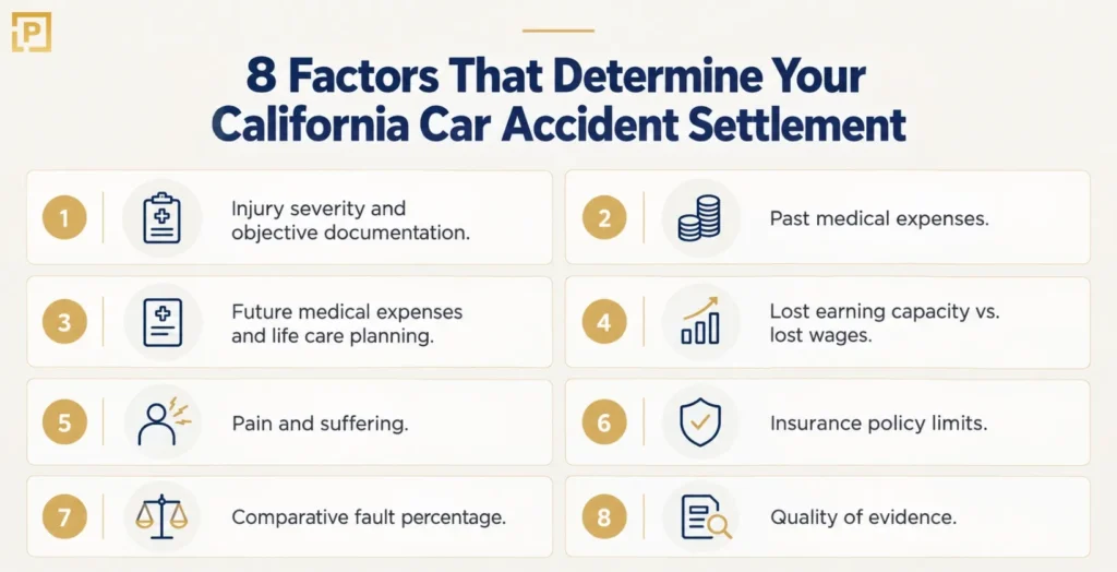 Factors that determine california car accident settlement