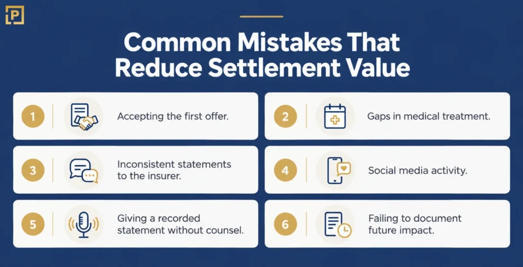 Mistakes that reduce settlement value
